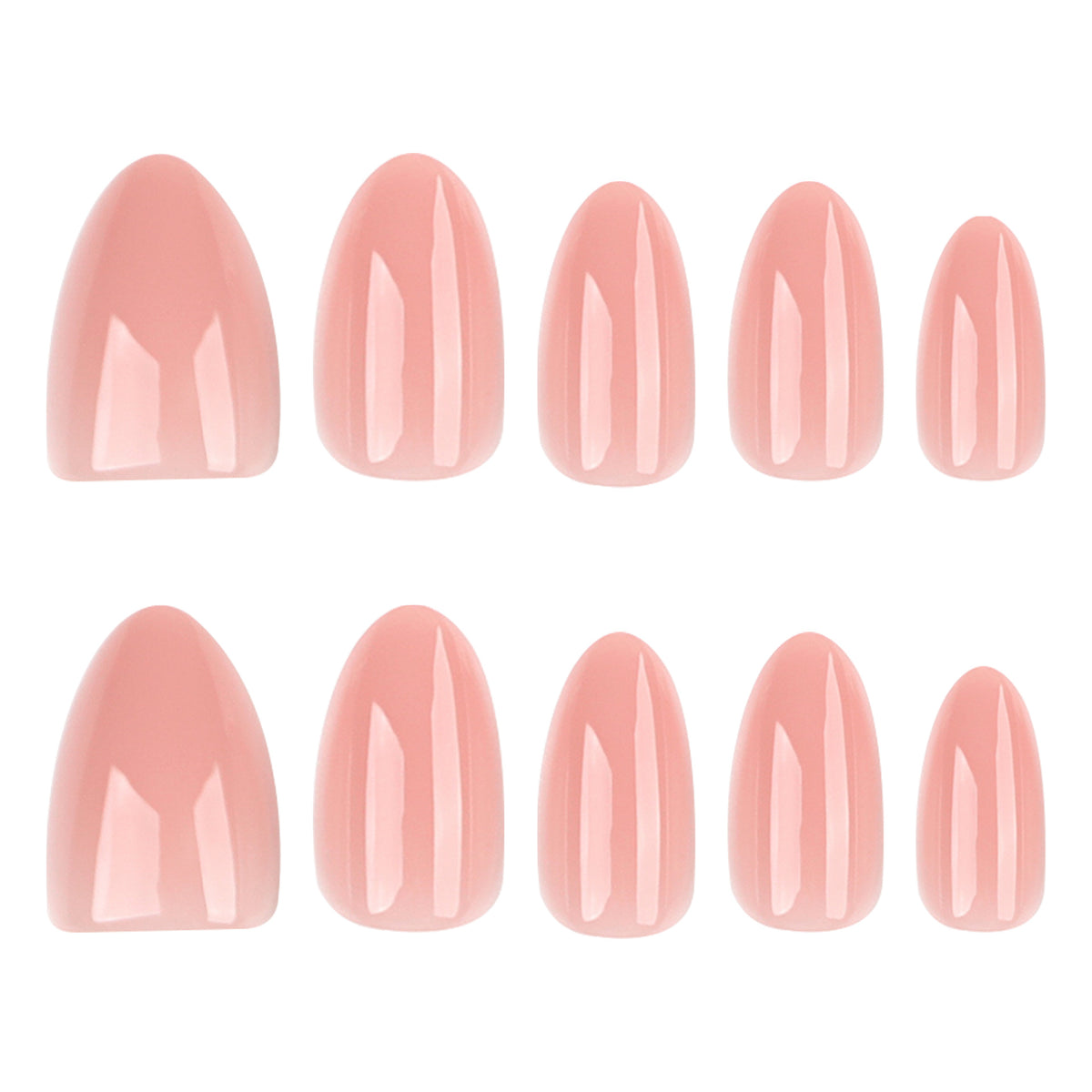 Blush Elegance Medium Almond Glossy Finish Press On Nail Set