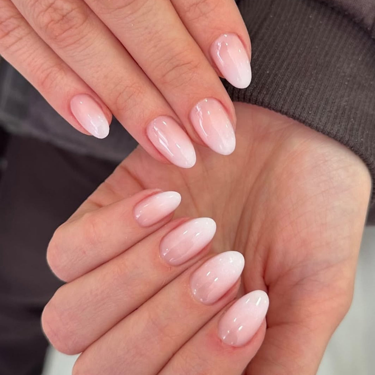 Whimsical Elegance Medium Almond Blush Ombre Press On Nail Set