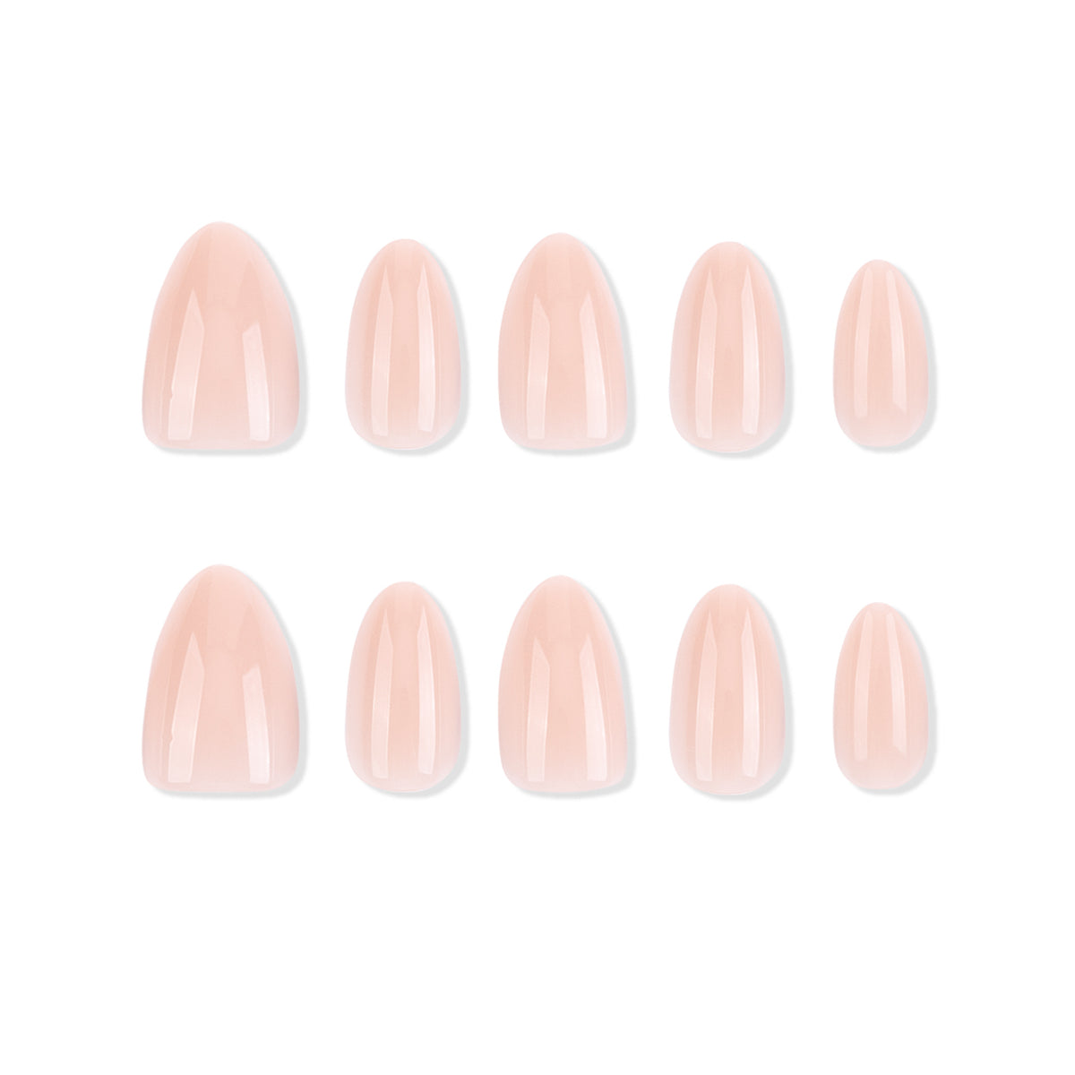 Elegant Bliss Medium Almond Pink Press On Nail Set with Glossy Finish