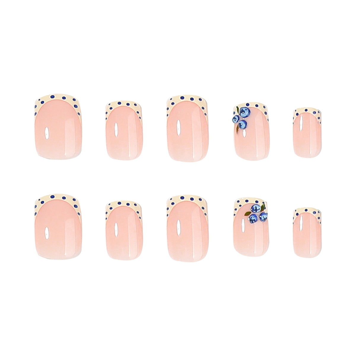 Charming Floral Short Square Pink Press-On Nail Set with Unique Decorative Accents