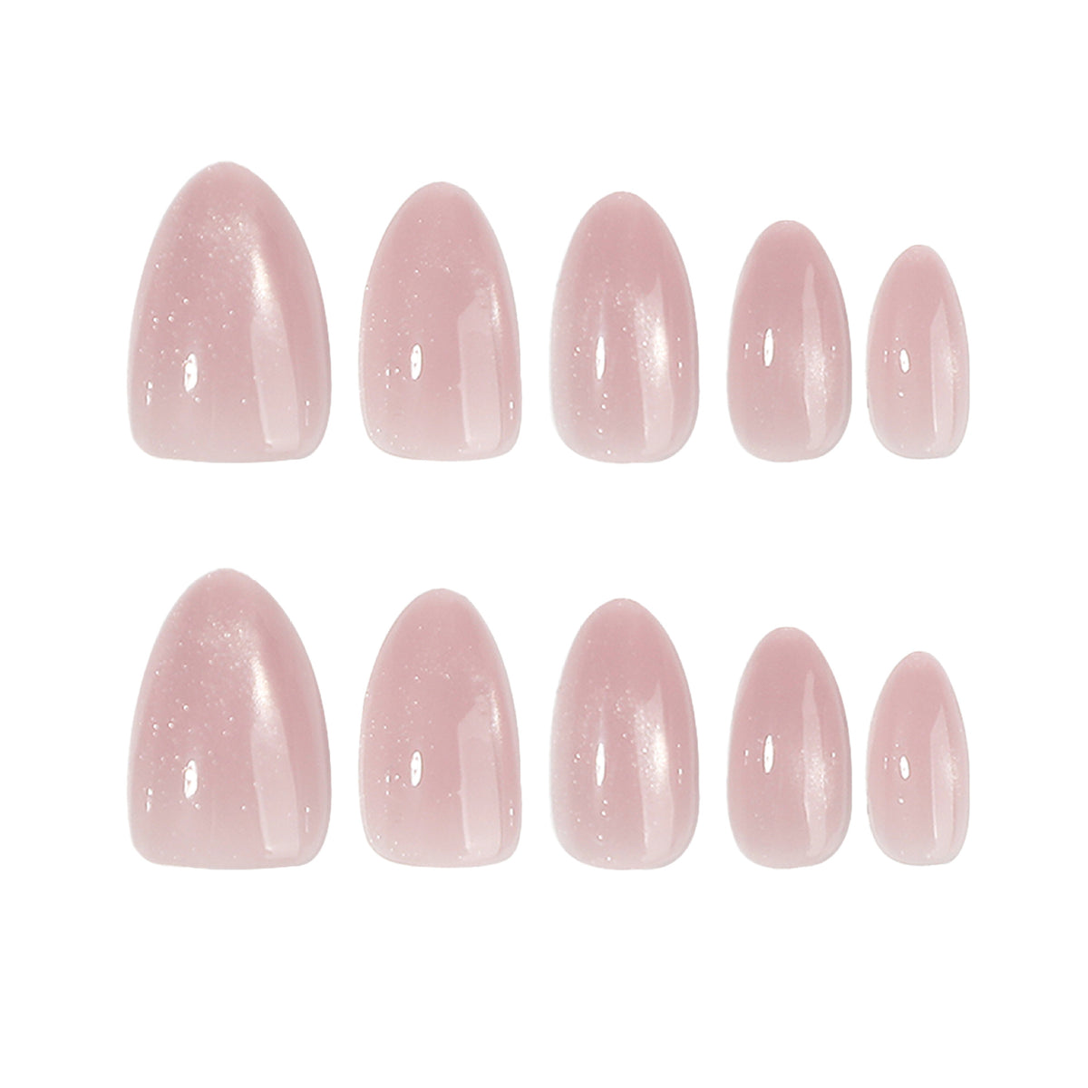 Dreamy Delight Medium Almond Pink Sparkle Press On Nail Set