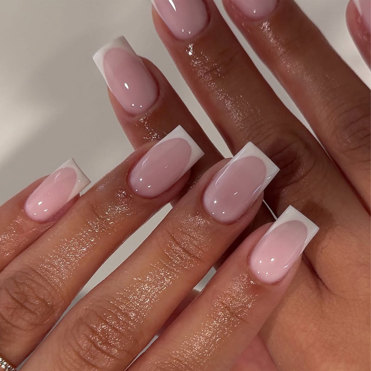 Dreamy Elegance Long Square Baby Pink with Glossy Shine Press On Nail Set