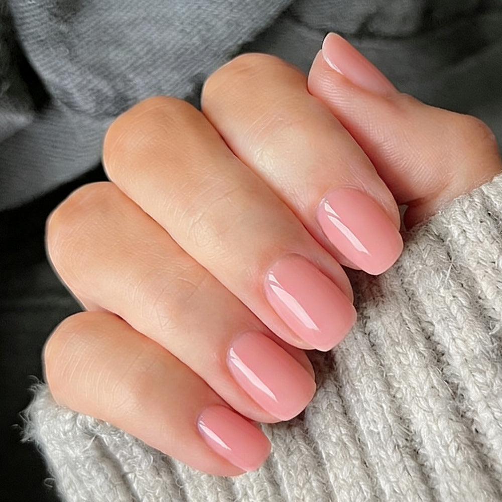 Chic Serenity Short Square Soft Pink Glossy Press-on Nail Set