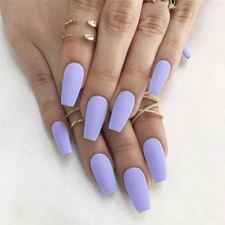 Lavender Dream Extra Long Coffin Press On Nail Set with Matte Finish and Glamorous Shine