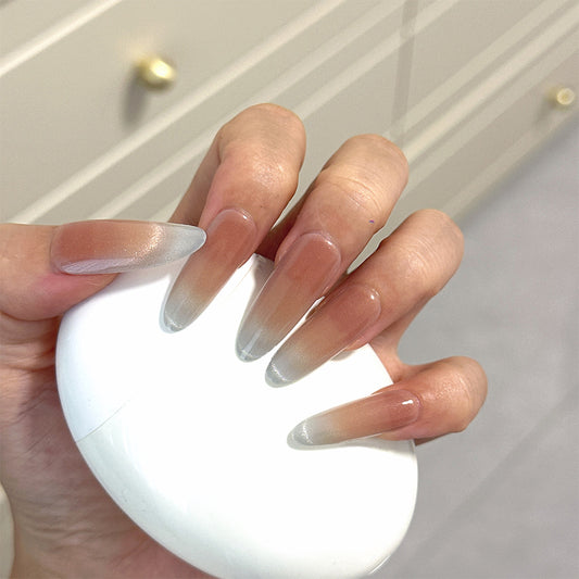 Dreamy Ombre Long Almond Gradient Nails with Stunning Color Shift Effect