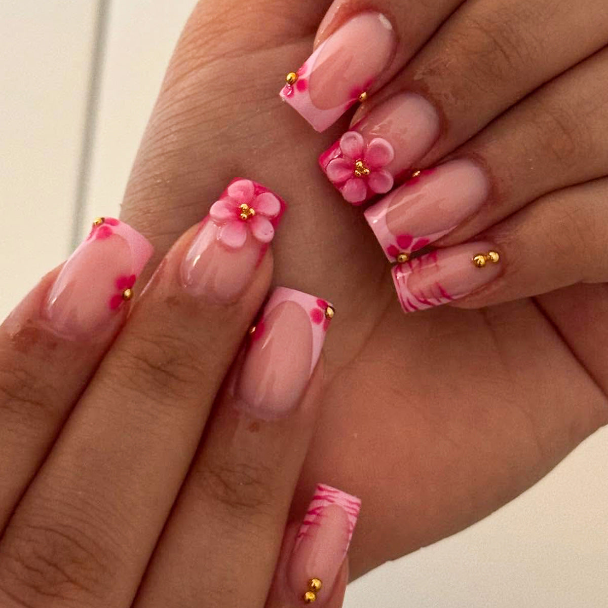 Floral Fantasy Medium Square Pink with Charming Floral Accents