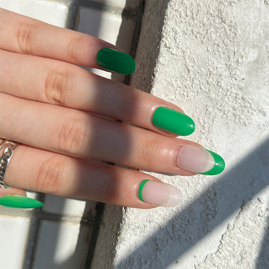 Morning Dew Short Oval Green Everyday St. Patrick's Day Press On Nails