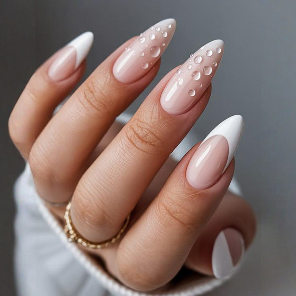 Elegant Water Droplet Medium Almond Ombre Press On Nail Set