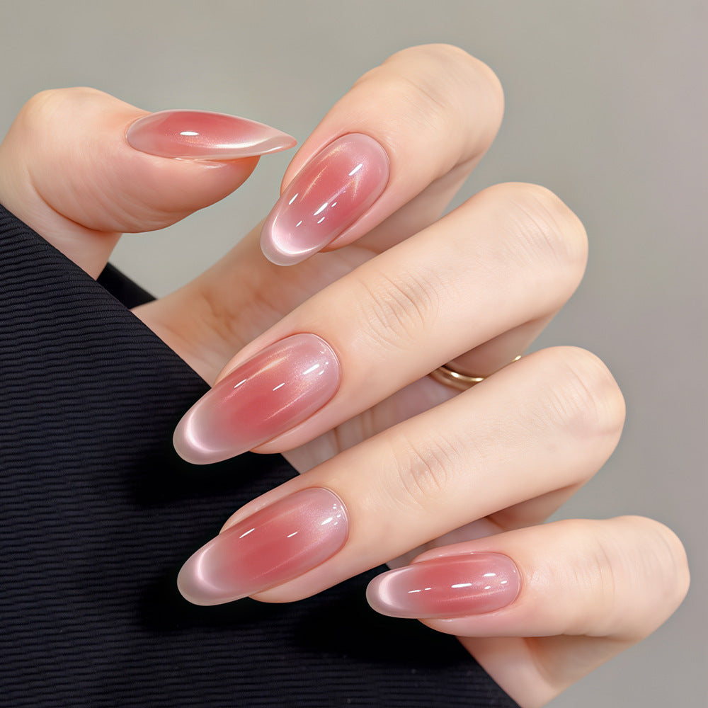Elegant Ombre Medium Almond Pink Gradient Press On Nail Set