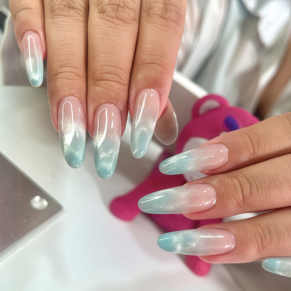 Celestial Dream Medium Almond Ombre Press on Nail Set with Iridescent Finish