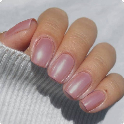 Elegant Blush Pink Medium Square Press On Nail Set with Luminous Finish for Effortless Glamour