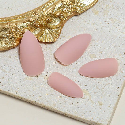 Elegant Blush Press On Nail Set Long Almond Shape Matte Finish Perfect for Any Occasion