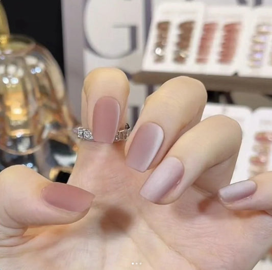 Elegant Affair Medium Square Mauve Press On Nails with Matte Finish