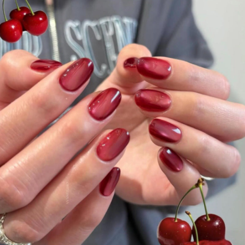 Cherry Blossom Medium Oval Glossy Press-On Nail Set