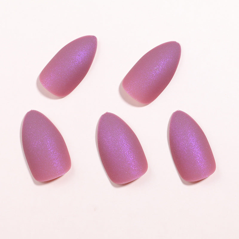 Dreamy Wonderland Short Almond Pink Shimmer Press On Nail Set