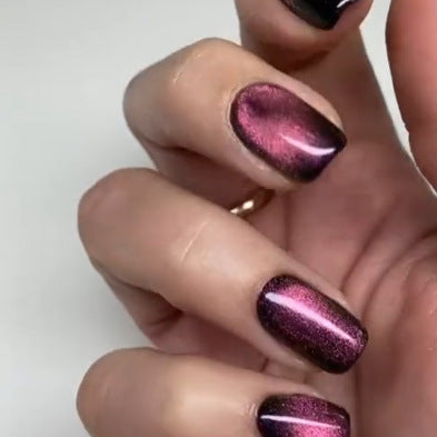 Glamorous Sunset Square Medium Purple Ombre Press On Nail Set with Eye-Catching Glitter Finish