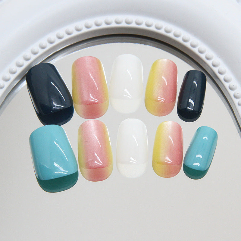 Charming Pastels Medium Square Stylish Color Gradient Press on Nail Set
