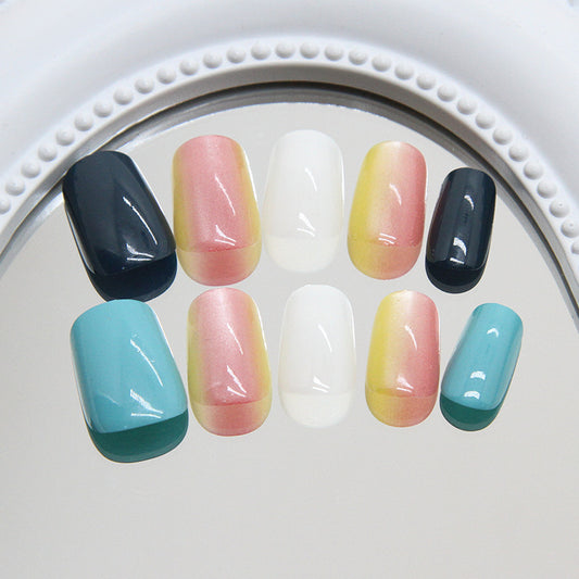 Charming Pastels Medium Square Stylish Color Gradient Press on Nail Set