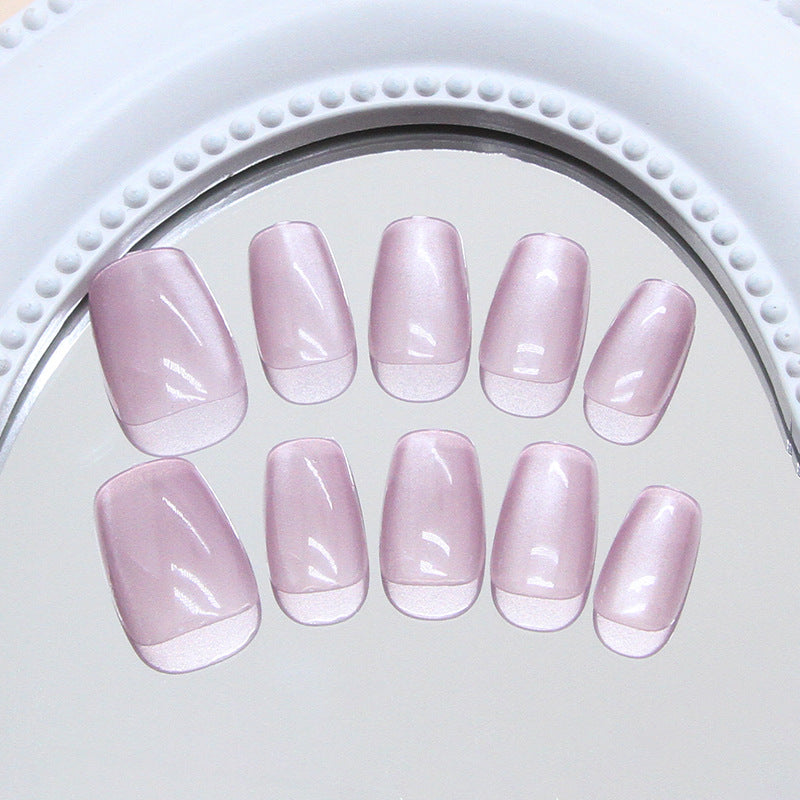 Enchanting Elegance Soft Pink Medium Coffin Shaped Glossy Finish Press On Nail Set