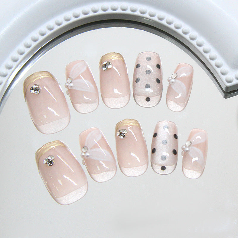 Set of decorative nail art on a white background