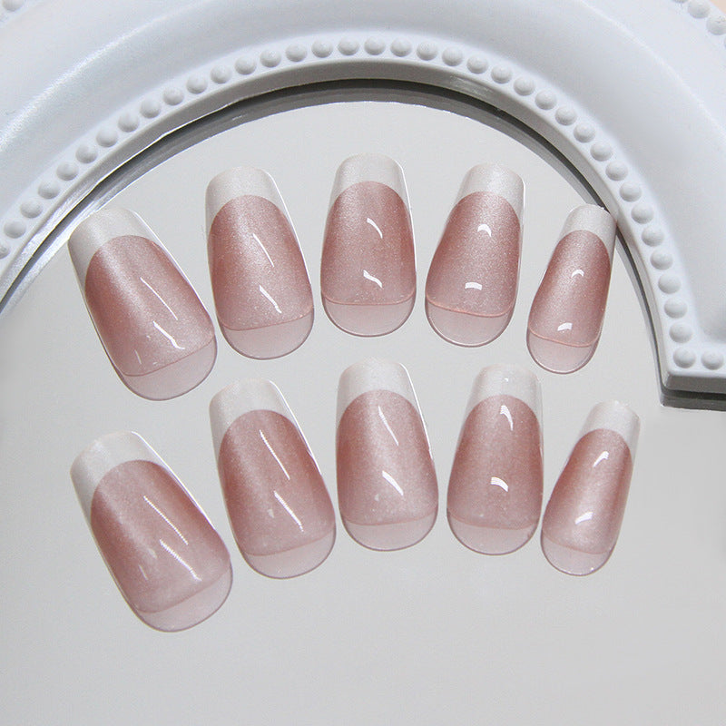 Chic Elegance Medium Coffin Pink with Glossy Ombre Finish Press On Nail Set