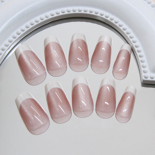 Chic Elegance Medium Coffin Pink with Glossy Ombre Finish Press On Nail Set