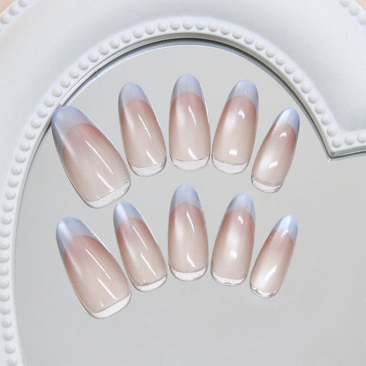 Chic Elegance Long Almond Pink Ombre Press On Nail Set with Glossy Finish