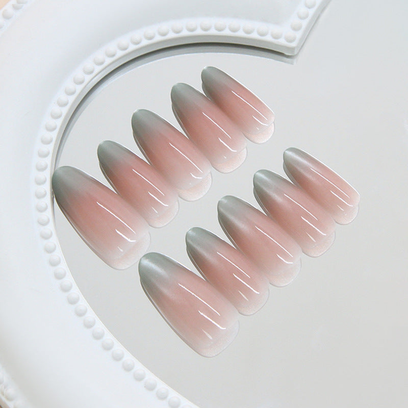 Dreamy Elegance Long Almond Ombre Pink Press On Nail Set with a Glossy Finish