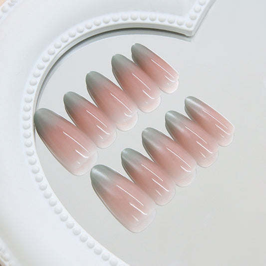 Dreamy Elegance Long Almond Ombre Pink Press On Nail Set with a Glossy Finish