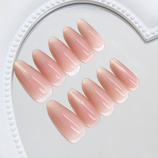 Elegant Blossom Long Almond Blushing Pink Gradient Press On Nail Set