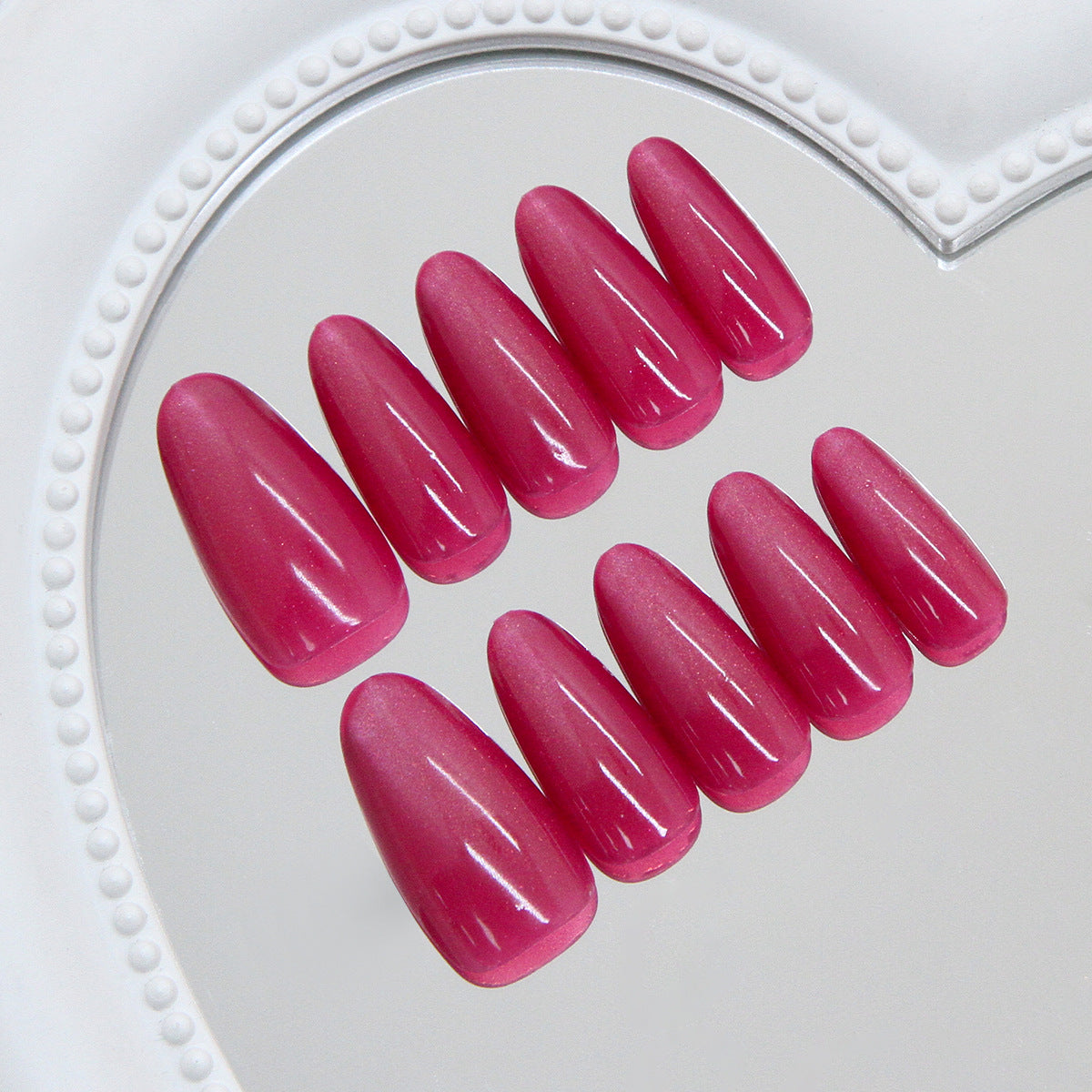 Charming Blossom Long Almond Pink Ombre Glossy Press On Nail Set