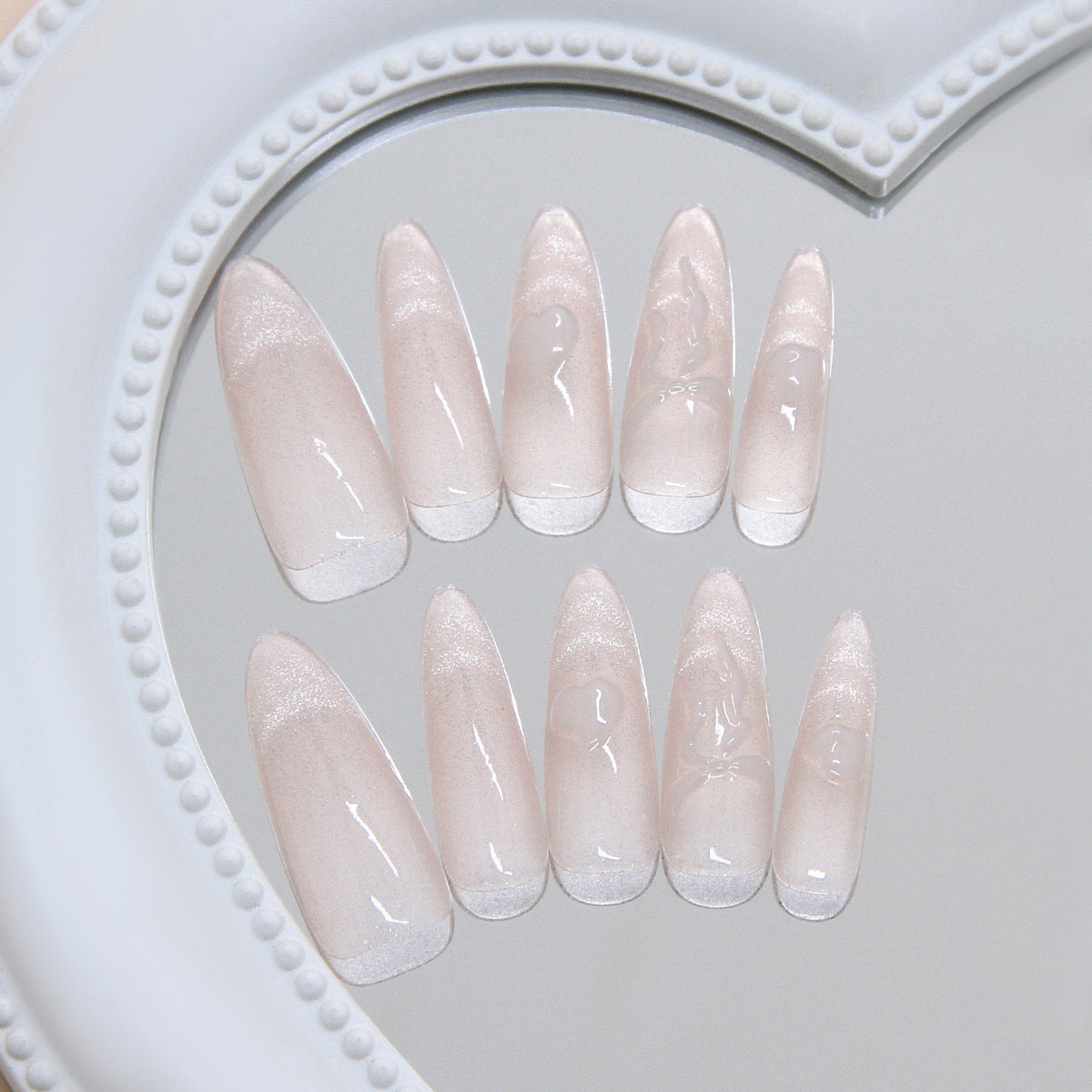 Glamorous Fairy Tale Long Almond Pink Gradient Press On Nail Set