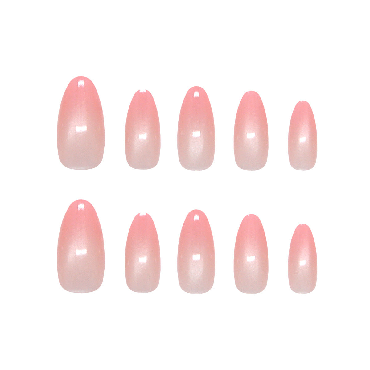 Dreamy Elegance Long Almond Soft Pink Glamour Press On Nail Set