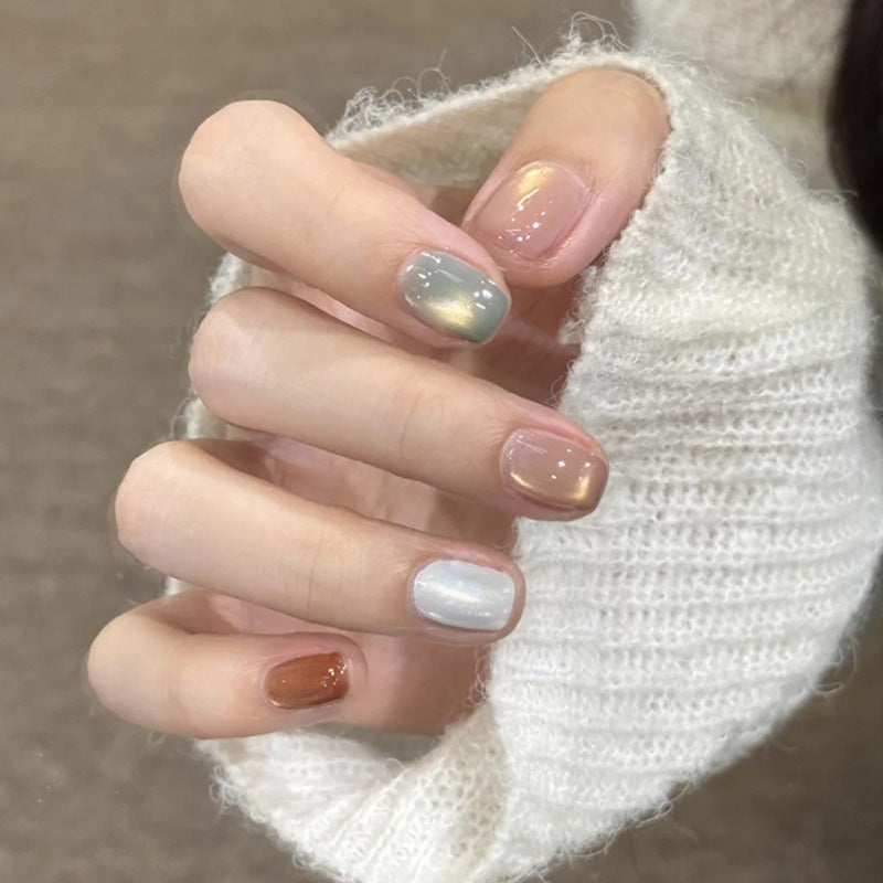 Chic Aurora Short Square Iridescent Press on Nail Set