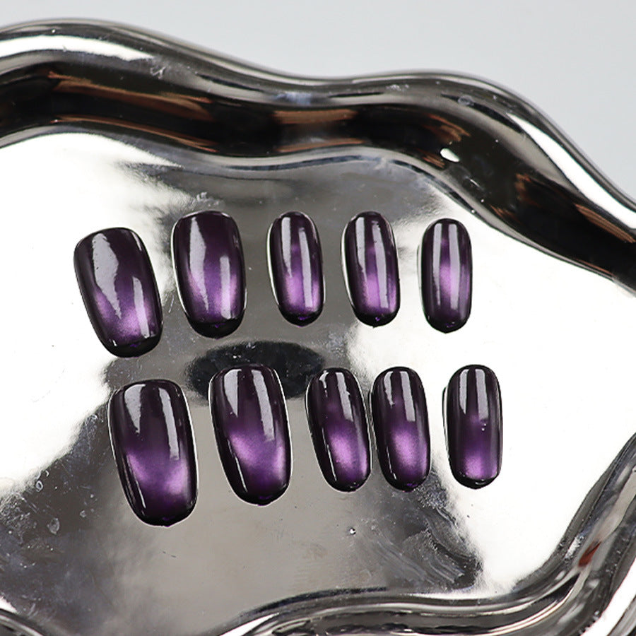 Mystical Glamour Medium Oval Purple Gradient Press-On Nail Set