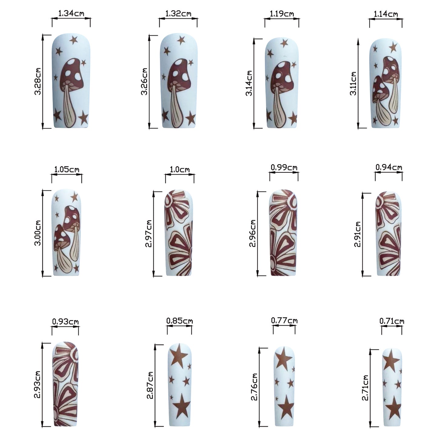 Vibing Long Square Brown Bold Press On Nails