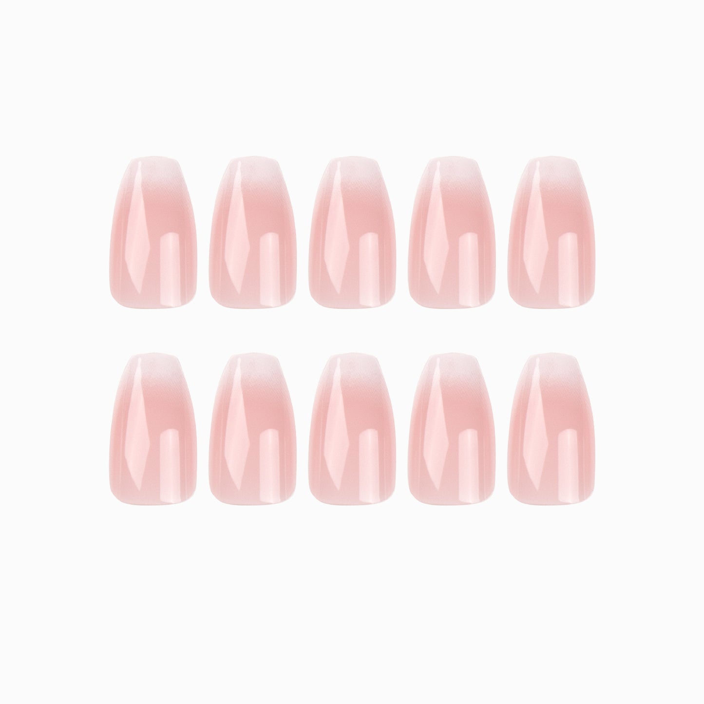 Warm Medium Square Pink Jelly Press On Nails
