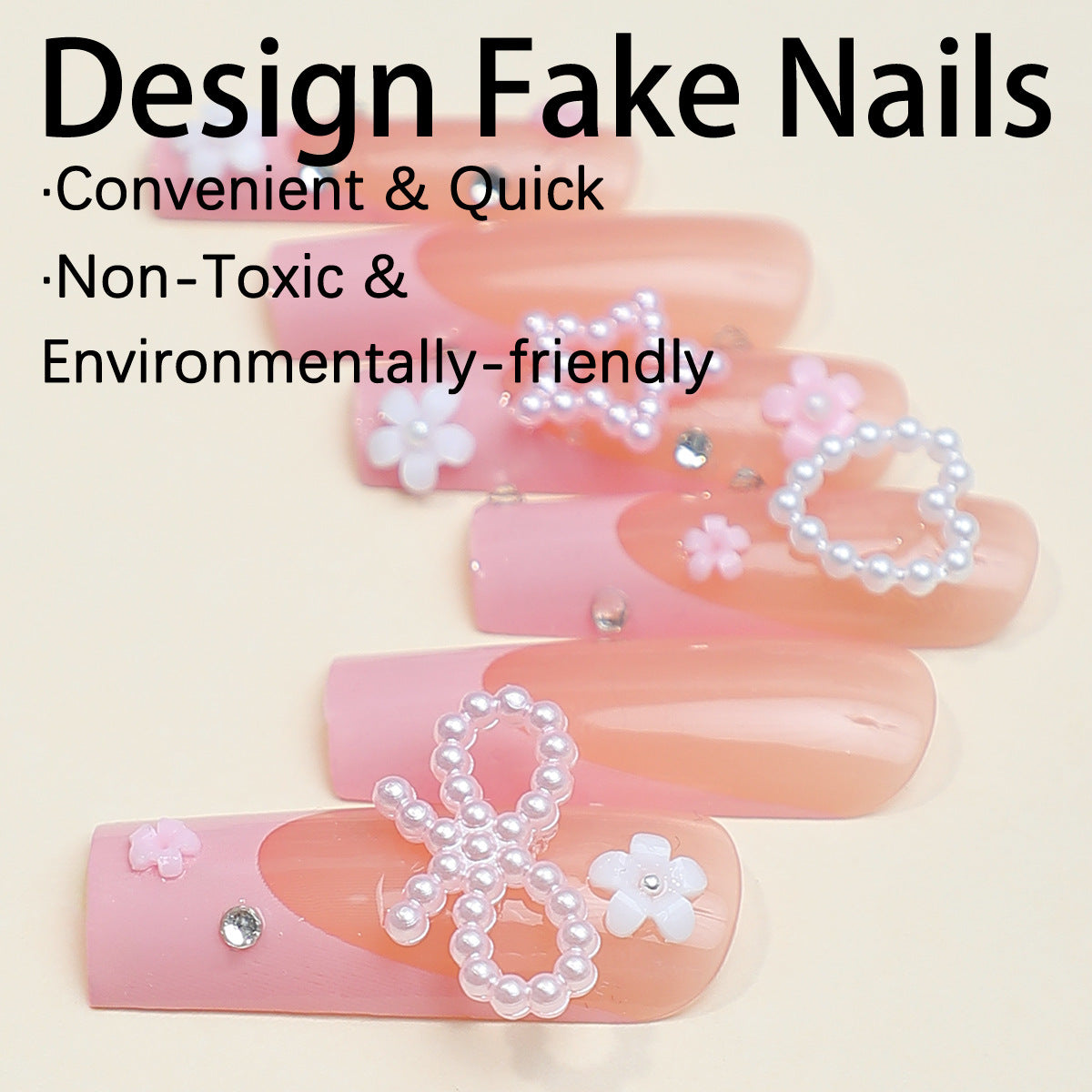 Sakura Blossom Extravaganza Extra Long Square Baby Pink Press On Nails with Floral and Gemstone Embellishments