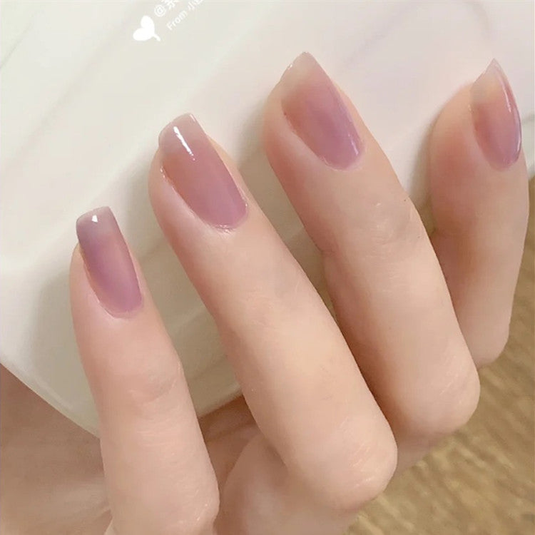 Elegant Lavender Gradient Medium Square Press On Nail Set with Ombre Finish
