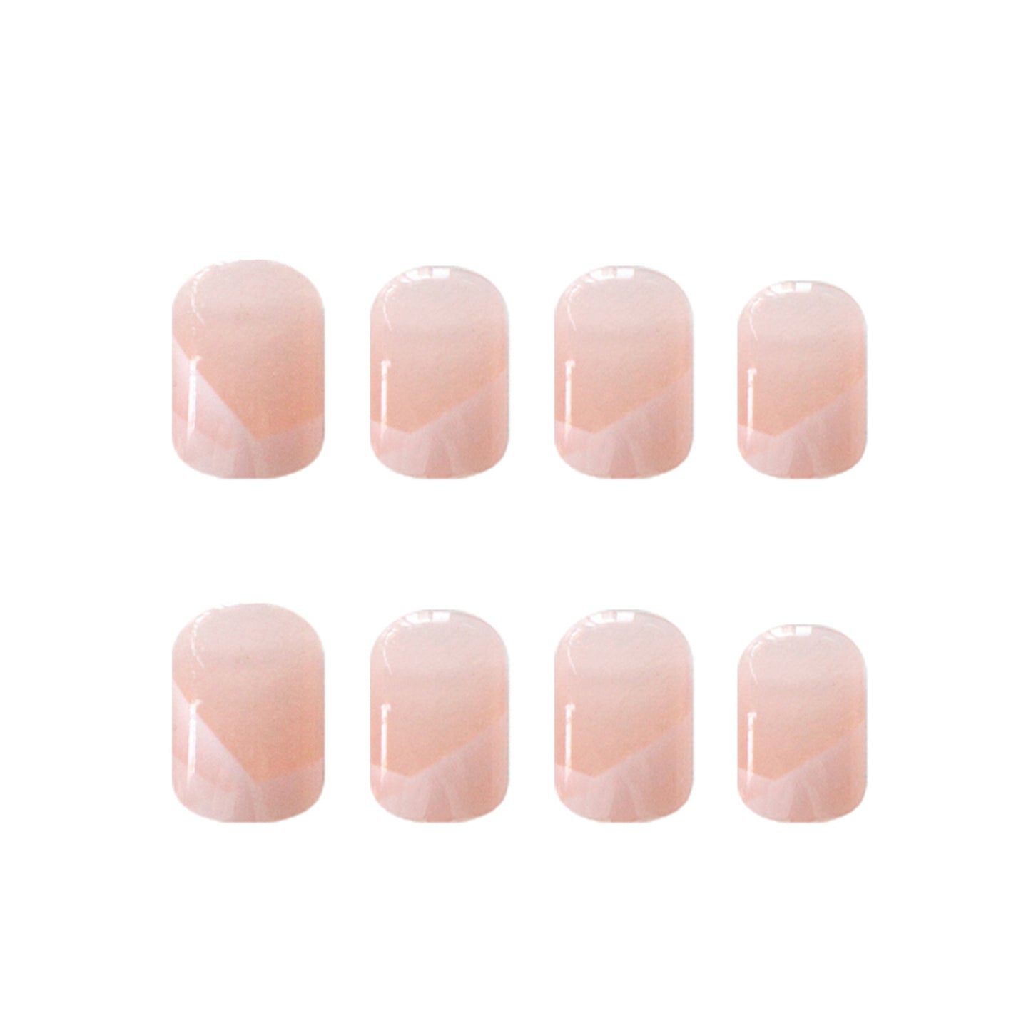 Chic Serenity Short Squoval Blush Pink Marble Effect Press On Nail Set