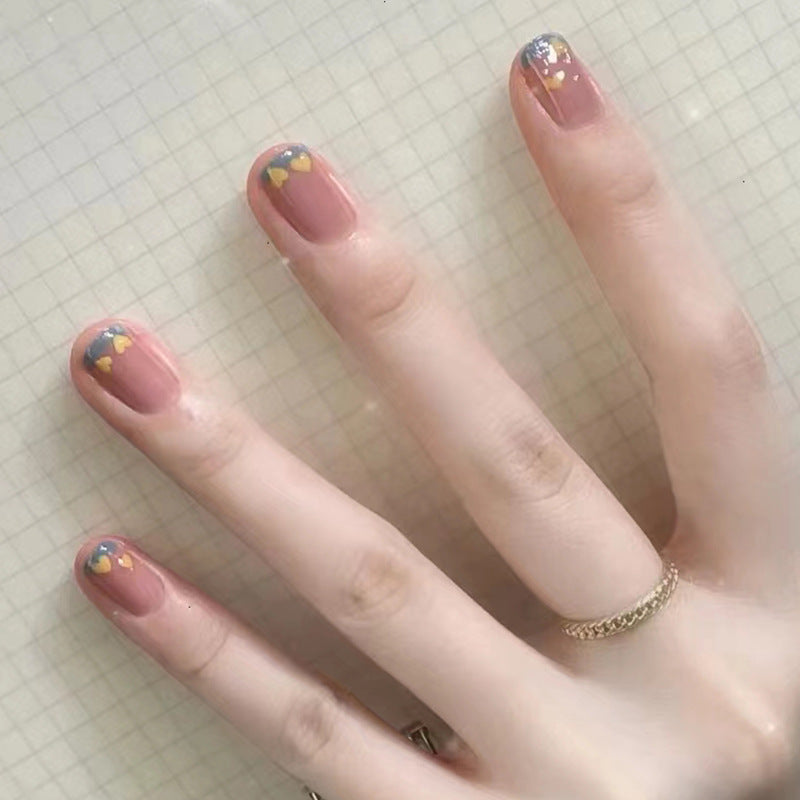 Enchanted Garden Short Round Pink Press On Nail Set with Floral Accents