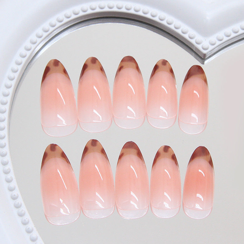Chic Elegance Medium Almond Blush Gradient Press-On Nail Set with Glossy Finish