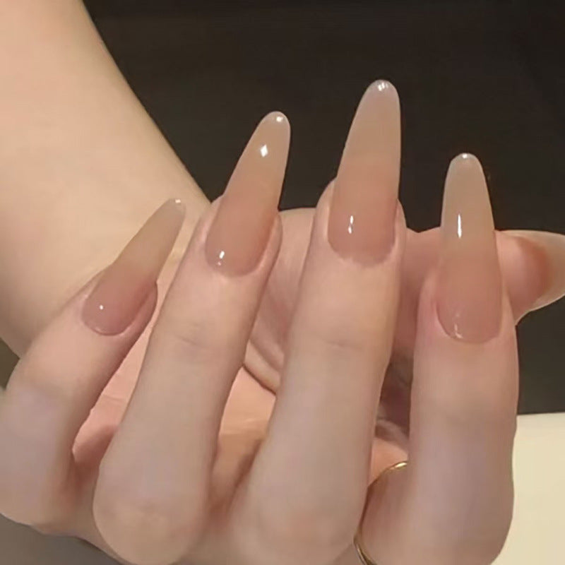 Elegant Fantasy Long Almond Ombre Press on Nail Set with Glossy Finish