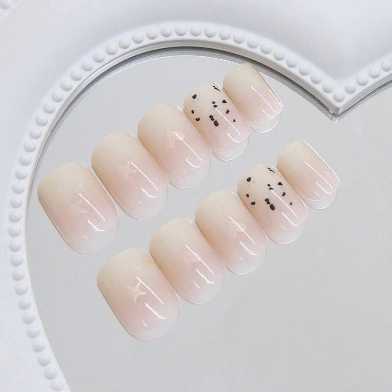 Dreamy Elegance Short Square Pink with Charming Dotted Design Press-On Nail Set