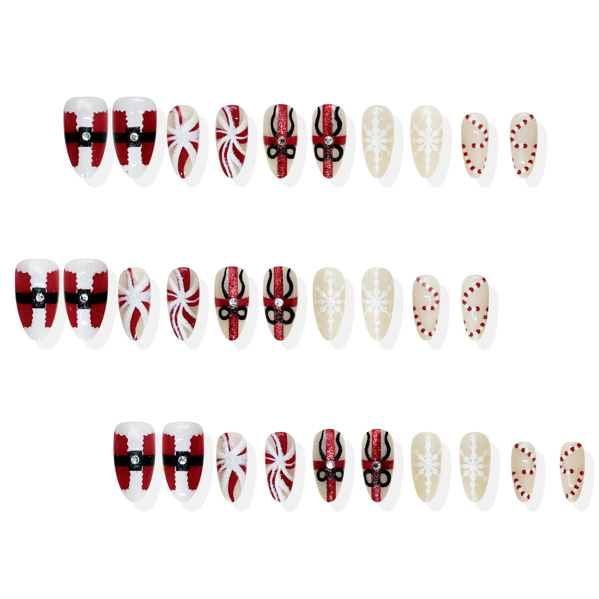 Collection of nail art designs on a white background