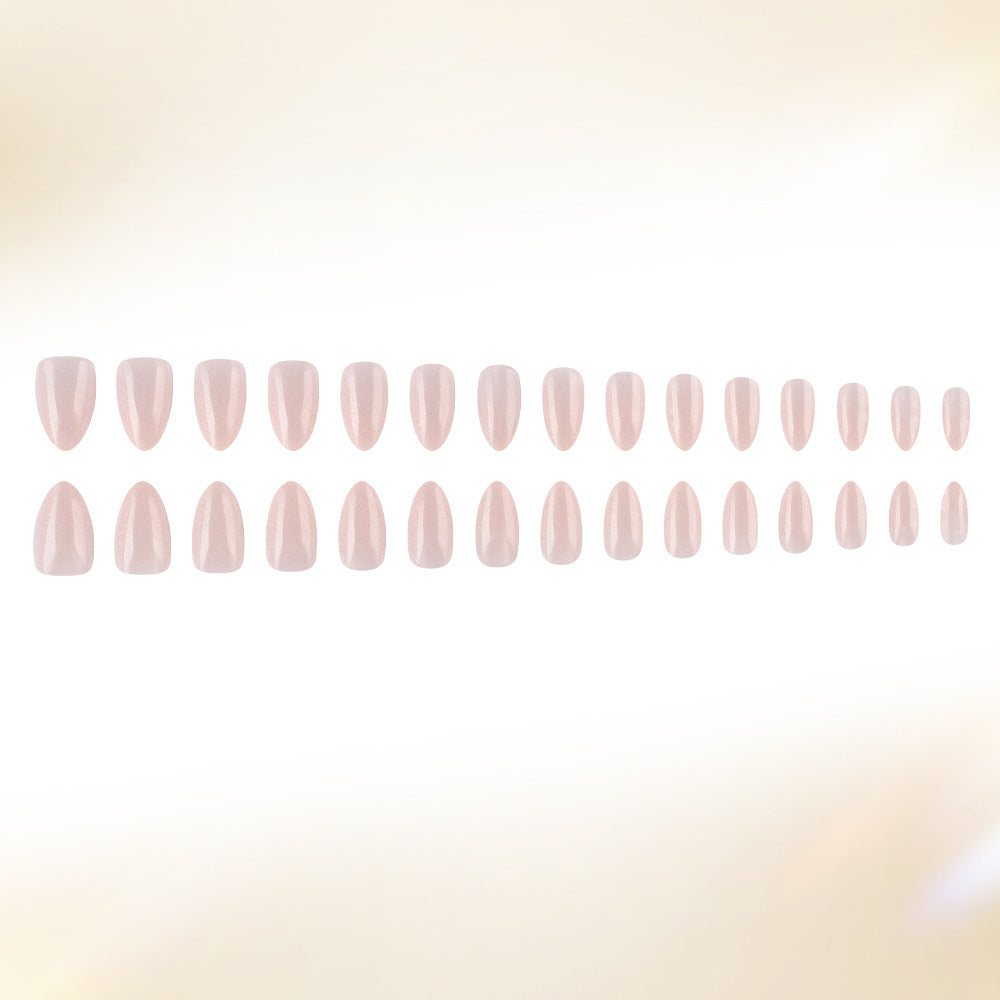 Glamorous Elegance Long Almond Shaped Soft Pink Glossy Press On Nail Set with Elegant Shine