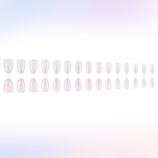 Whimsical Twilight Long Almond Pink Iridescent Press On Nail Set for Elegant Glamour