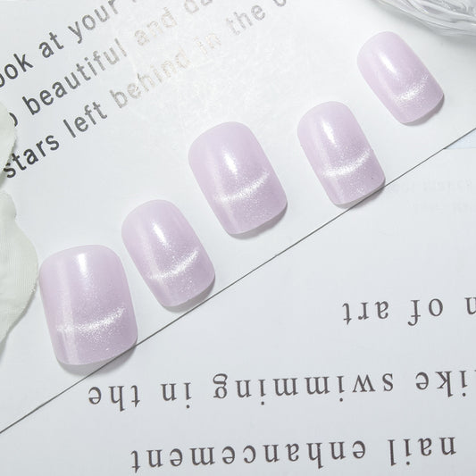 Enchanted Garden Short Square Lilac Sparkle Press On Nail Set