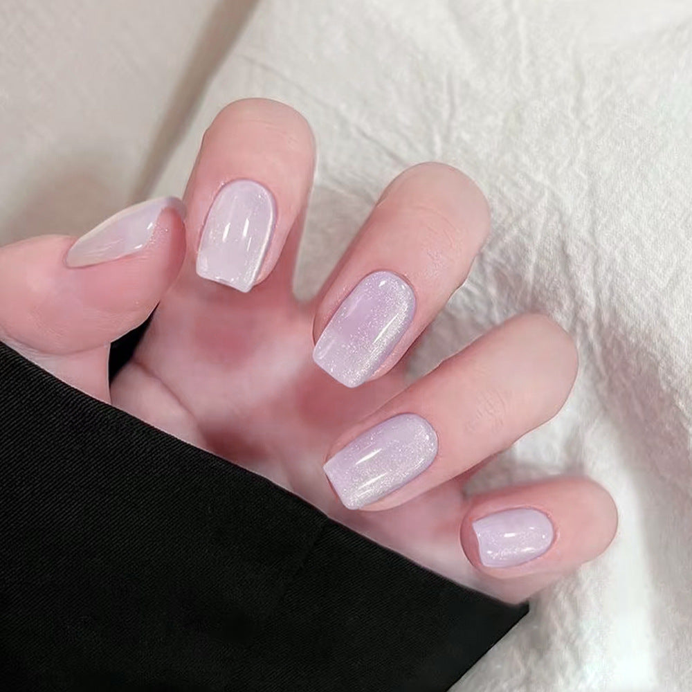 Mystical Lavender Medium Square Press-On Nail Set with Sparkling Finish