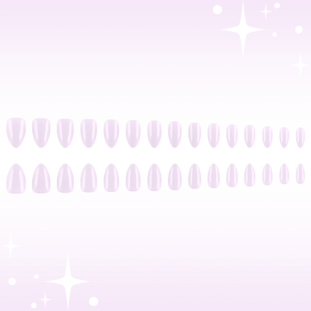 Celestial Glamour Medium Almond Lavender Glossy Finish Press On Nail Set